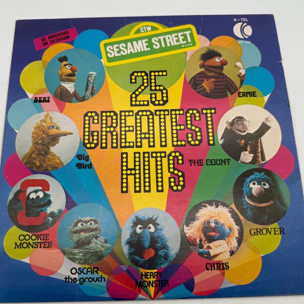 Sesame Street 25 Greatest Hits Vinyl LP K-Tel KF 142 Vtg 1975 Muppets Record